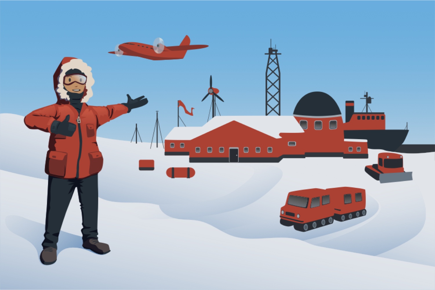 Арктическая станция иллюстрации